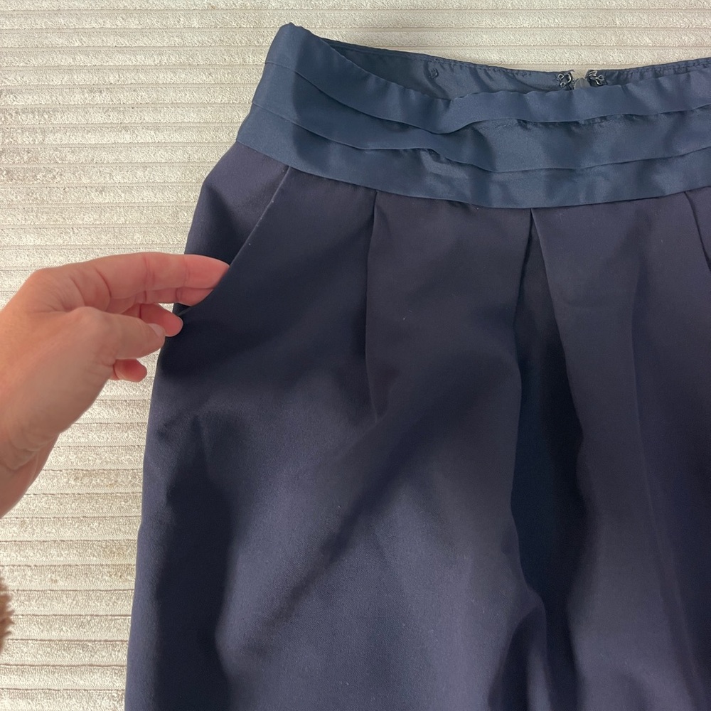 Professional Office Pencil Skirt with Pockets Navy Blue - Picture 2 of 4